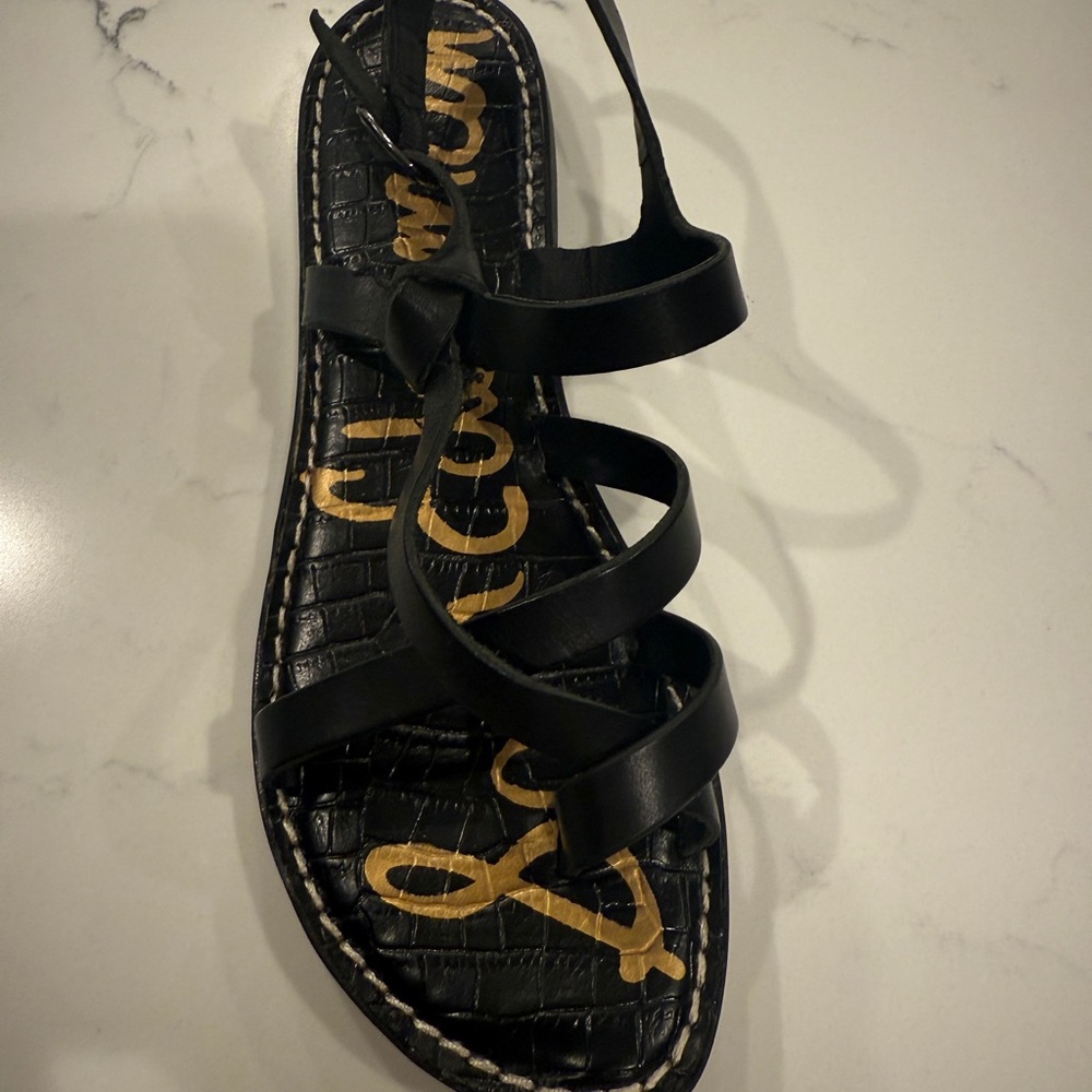 Sam Edelman Black Strappy Leather Sandals size 8.5